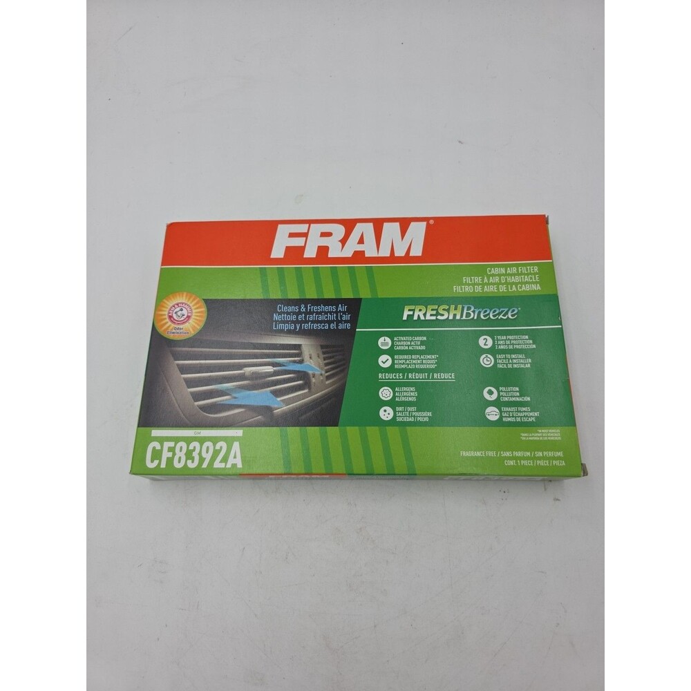 Cabin Air Filter Fram CF8392A 2000-2013 CHEVY IMPALA, 2014-2016 CHEVY IMPALA LTD